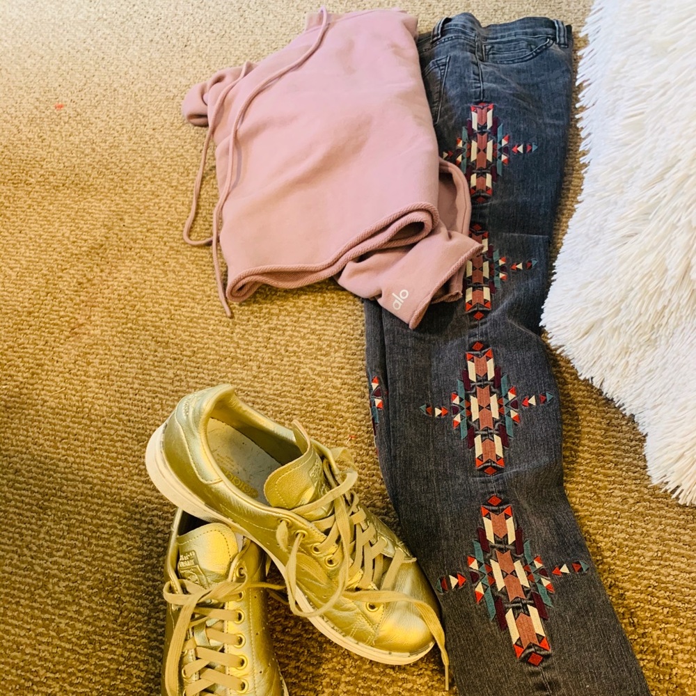 BDG Aztec Embroider High Rise Cigarette Jeans - Picture 2 of 9